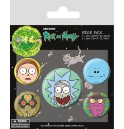Rick et Morty - Pack 5 badges Heads Rick et Morty - Pack 5 badges Heads