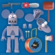 Les Simpson - Figurine Ultimates Robot Itchy 18 cm
