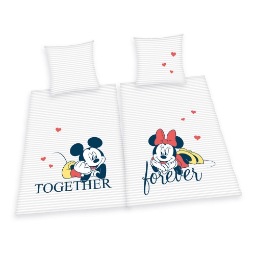 Disney - Parure de lit Mickey & Minnie 135 x 200 cm / 80 x 80 cm
