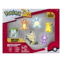 Pokémon - Pack 6 figurines Battle 5 cm Pikachu, Carapuce, Salamèche, Bulbizarre, Palarticho, Toxizap