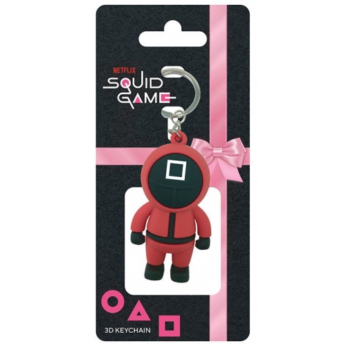 Squid Game - Porte-clés caoutchouc 3D Square Guard 6 cm