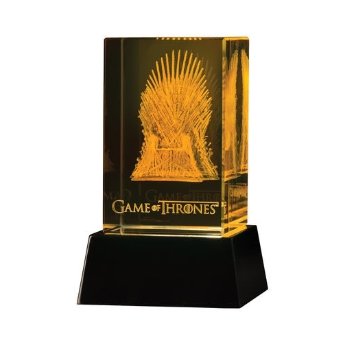 Game of Thrones - Bloc de verre 3D LED Iron Throne 8 cm