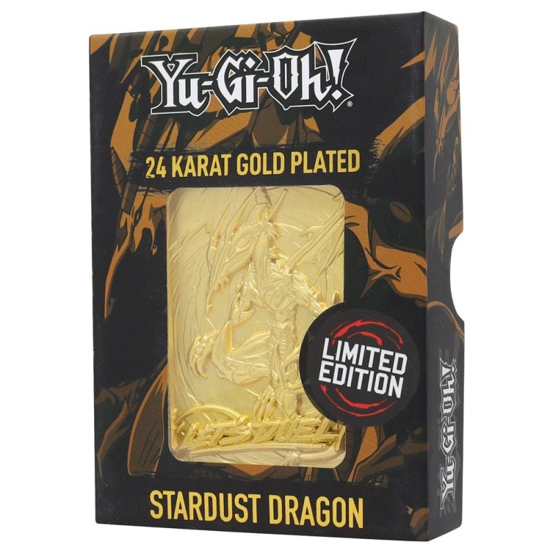 YU-GI-OH! RÉPLIQUE CARD Stardust Dragon limited carte plaquée Or et présentoir EUR 39,90 - FR