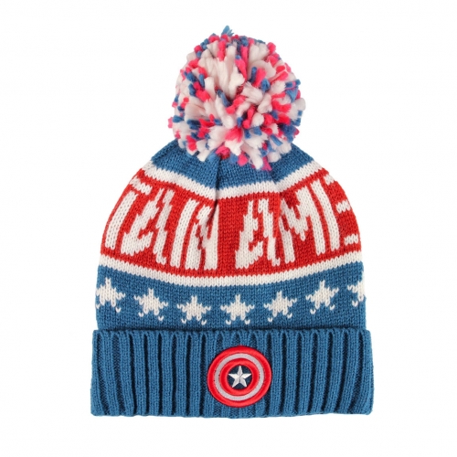 Captain America - Bonnet Knitted Logo