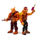 Les Tortues Ninja - Pack 2 figurines BST AXN Arcade Flashing BeBop & Rocksteady Exclusive 13 cm