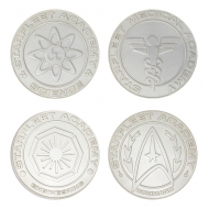 Star Trek - Pack 4 médaillons Starfleet Division Limited Edition (plaqué argent)