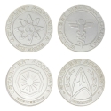 Star Trek - Pack 4 médaillons Starfleet Division Limited Edition (plaqué argent)