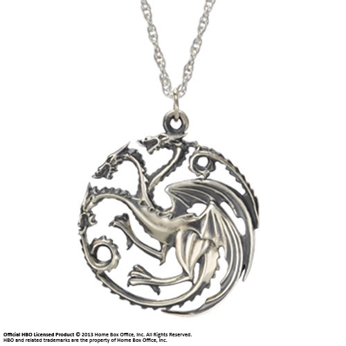 Games of Throne - Pendentif et collier argent Targaryen