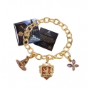 Harry Potter - Bracelet avec pendentifs plaqué or Lumos Gryffindor