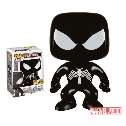 Spider-Man - Figurine POP! Bobble Head Black Suit Spider-Man Exclusive 9 cm