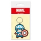 Marvel Comics - Porte-clés caoutchouc Kawaii Captain America 6 cm