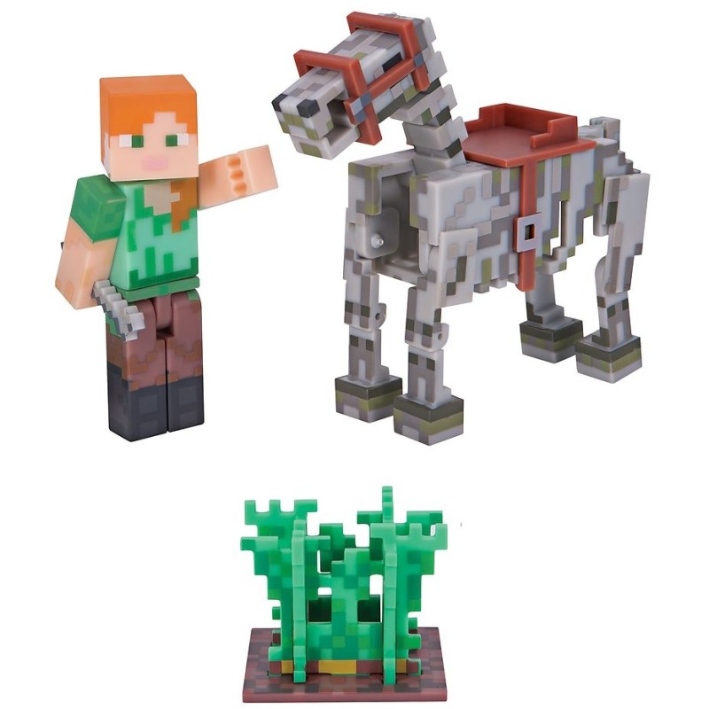 Minecraft - Figurine Alex with Skeleton Horse 8 cm