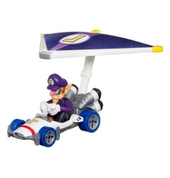 Super Mario - Mario Kart Hot Wheels pack 3 véhicules métal 1/64 Yoshi, Waluigi, Mario