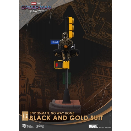 Spider-Man: No Way Home - Diorama D-Stage Spider-Man Black and Gold Suit Closed Box Version 25 cm