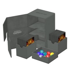 Ultimate Guard - Twin Flip`n`Tray 160+ XenoSkin Monocolor Gris