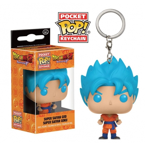 Dragon Ball Z Resurrection F - Porte-clés Pocket POP! SSGSS Goku 4 cm