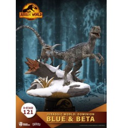 Jurassic Park - Jurassic World : Le Monde d'après D-Stage PVC Diorama Blue & Beta 13 cm