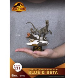 Jurassic Park - Jurassic World : Le Monde d'après D-Stage PVC Diorama Blue & Beta 13 cm