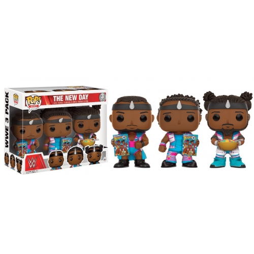 Catch WWE Wrestling - Pack 3 figurines POP! The New Day Booty O'S 9 cm