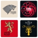 Game Of Thrones - Set 4 Dessous de verre emblème