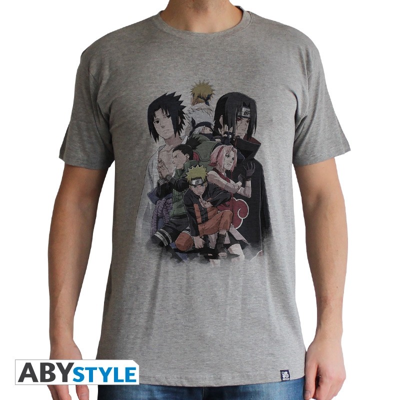 Naruto Shippuden - Tshirt Groupe homme MC sport grey - basic