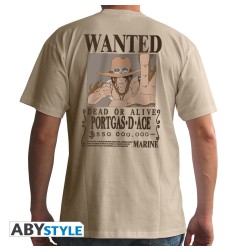 One Piece - Tshirt Wanted Ace homme MC sand  - basic
