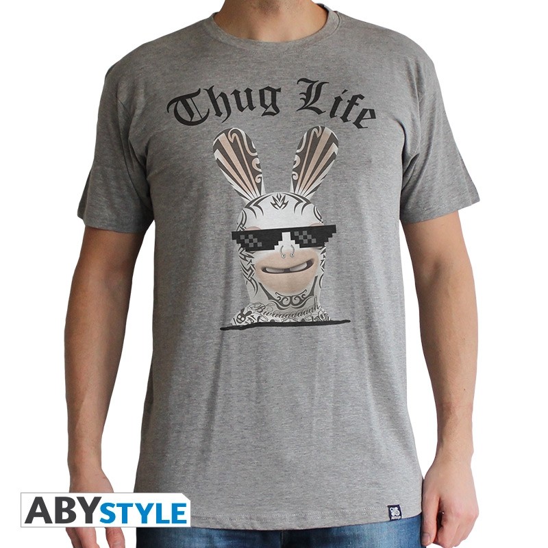 Lapins Cretins - Tshirt Thug Life homme MC sport grey - basic