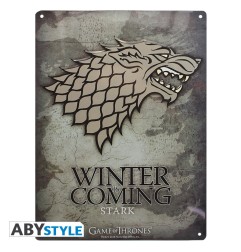 Game Of Thrones - Plaque mÃ©tal Stark (28x38) Broch.