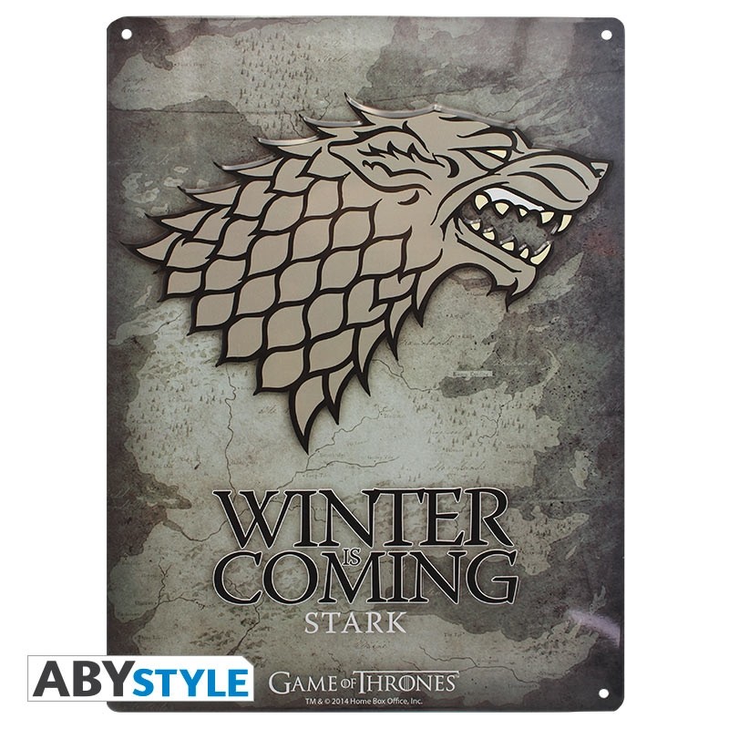 Game Of Thrones - Plaque mÃ©tal Stark (28x38) Broch.