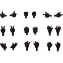 Original Character - Accessoires pour figurines Nendoroid Doll Hand Parts Set Gloves Ver. (Black)