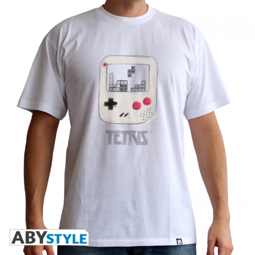 Nintendo - Tshirt Tetris GameBoy cartoon homme Blanc