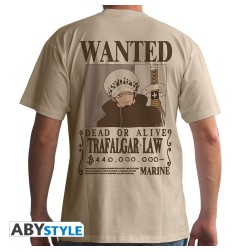 One Piece - Tshirt Wanted Trafalgar Law homme MC sand  - basic