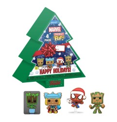 Marvel - Holiday 2022 pack 4 porte-clés Pocket POP! Vinyl Tree Holiday Box 4 cm