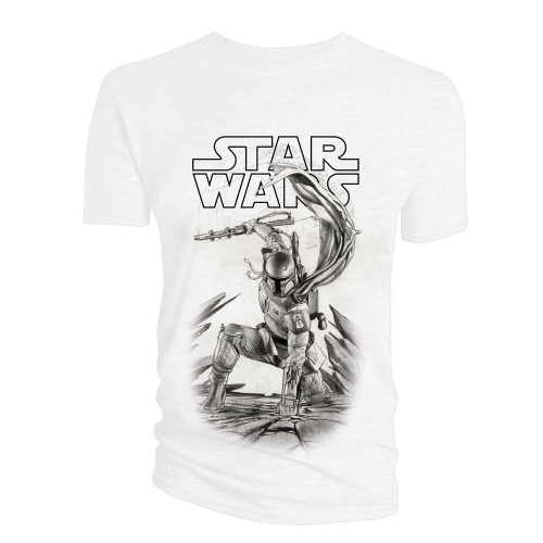 Star Wars - T-Shirt Boba Fett Black & White 