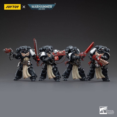 Warhammer 40k - Pack 4 figurines 1/18 Black Templars Army Primaris Crusader  Squad 12 cm - Figurine-Discount