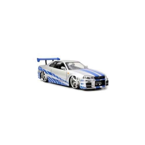 Fast & Furious - Réplique 1/32 Nissan Skyline GTR R34 2002  *argent/bleu*