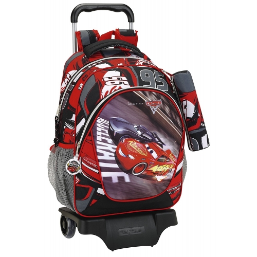 Cars 3 -Sac à Cars 43cm avec trolley et sa trousse.