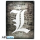 Death Note - Plaque métal L Symbol (28x38)