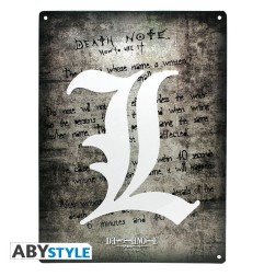 Death Note - Plaque mÃ©tal L Symbol (28x38) Broch.