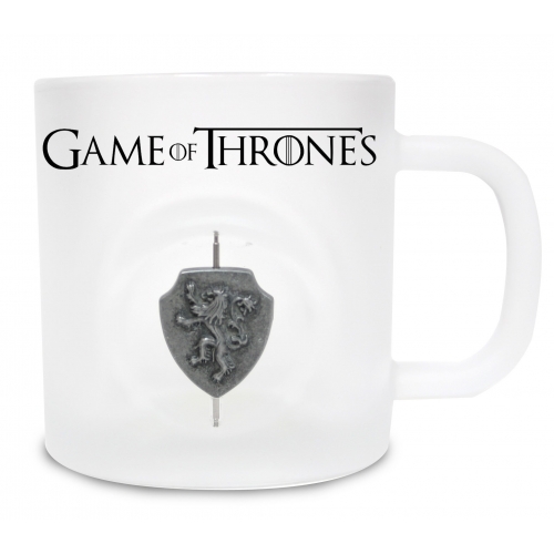 Game of Thrones - Mug en verre Lannister avec Logo 3D Rotatif