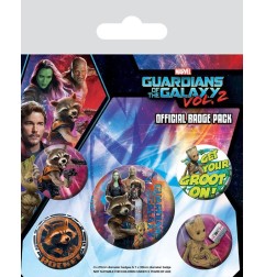 Gardiens de la Galaxie, Les - Les Gardiens de la Galaxie Vol. 2 pack 5 badges Rocket & Groot