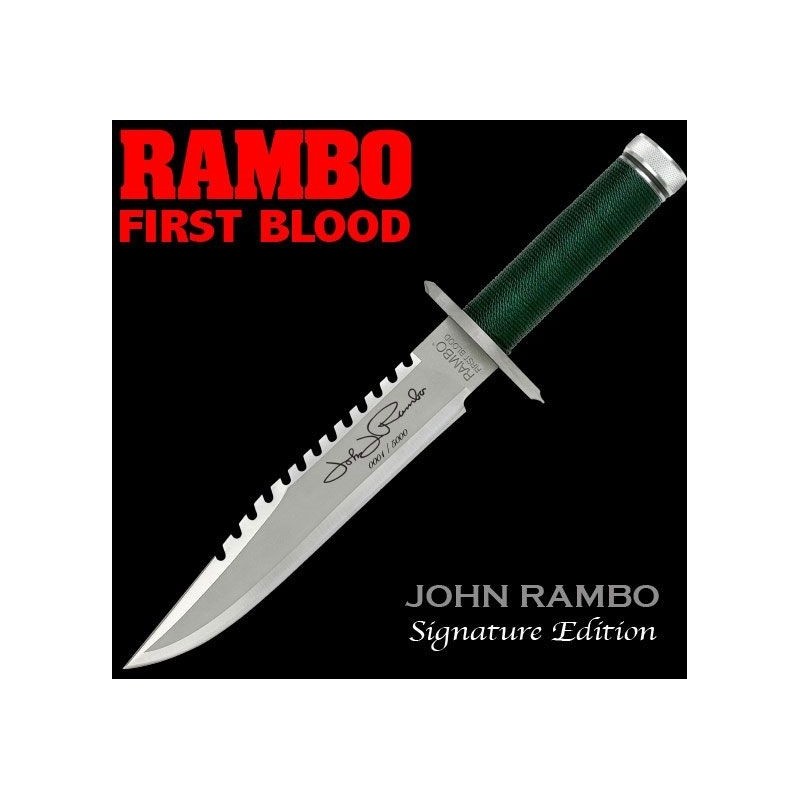 Rambo - I First Blood rÃ©plique 1/1 couteau John  Signature Edition 36 cm