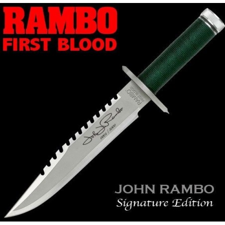 Rambo - I First Blood rÃ©plique 1/1 couteau John  Signature Edition 36 cm