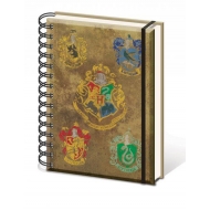 Harry Potter - Cahier à spirale A5 Hogwart's Crests