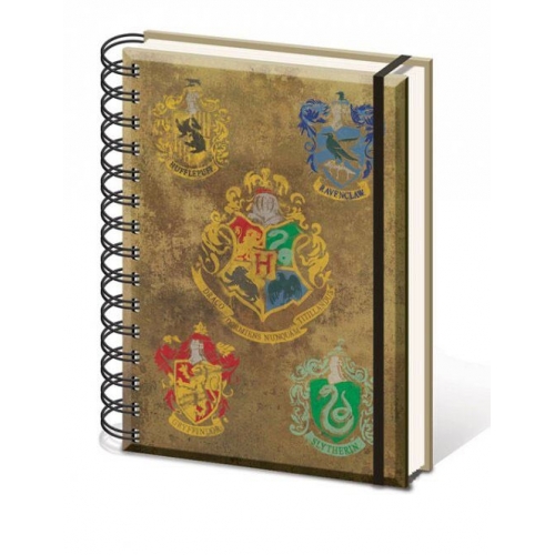 Harry Potter - Cahier à spirale A5 Hogwart's Crests