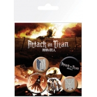 L'Attaque des Titans - Pack 6 badges Characters