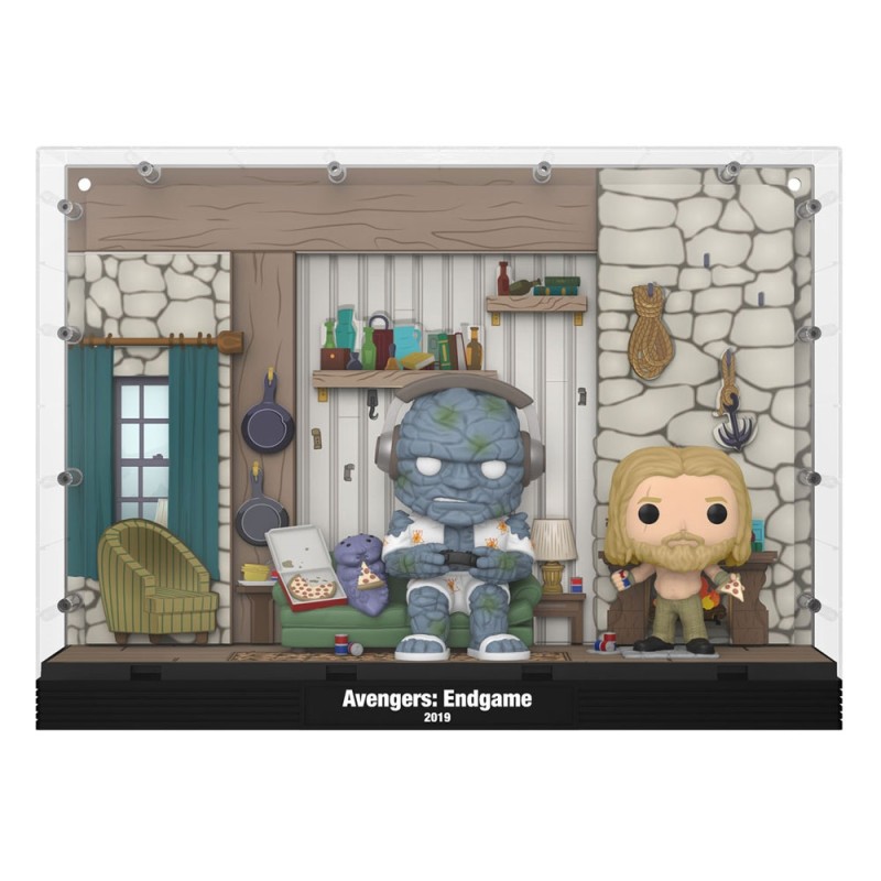 Marvel - Avengers Endgame pack 2 POP Moments Deluxe Vinyl figurines Thor's House 9 cm