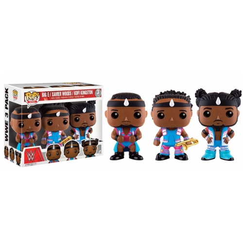 Catch WWE Wrestling - Pack de 3 Figurines POP! WWE Big E, Xavier Woods & Kofi Kingston 9 cm