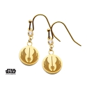 Star Wars - Boucles d'oreille Jedi Symbol & Cubic Zirconia (plaqué or)