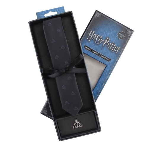 Harry Potter - Set cravate & badge Deatlhy Hallows